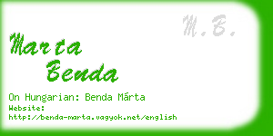 marta benda business card